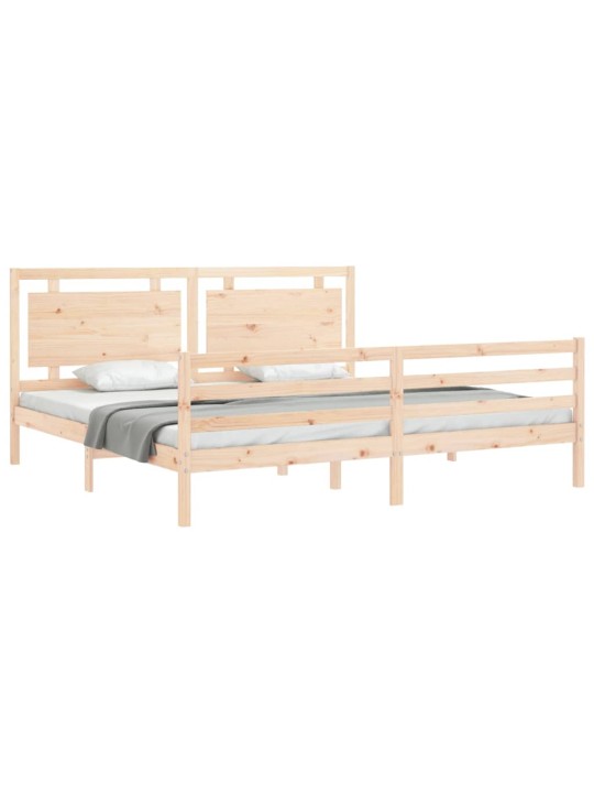 Rám postele s čelem 200 x 200 cm masivní dřevo