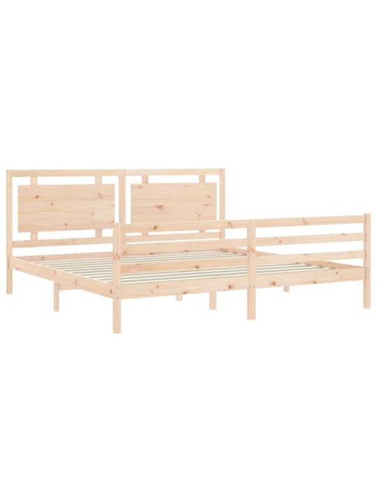 Rám postele s čelem 200 x 200 cm masivní dřevo