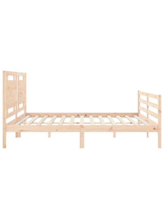 Rám postele s čelem 200 x 200 cm masivní dřevo