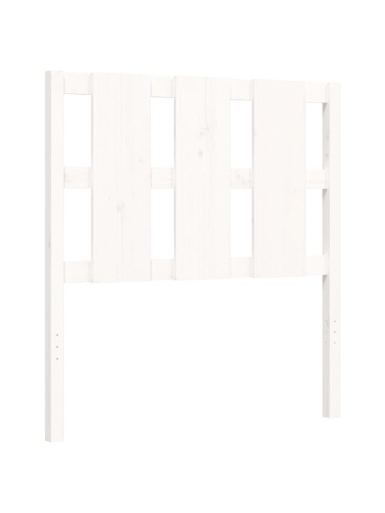 Rám postele s čelem bílý 90 x 200 cm masivní dřevo