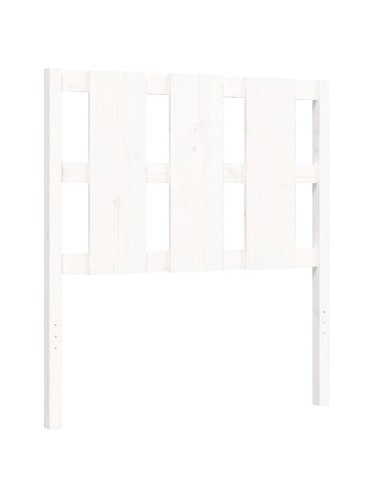 Rám postele s čelem bílý 100 x 200 cm masivní dřevo