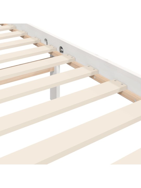 Rám postele s čelem bílý 100 x 200 cm masivní dřevo