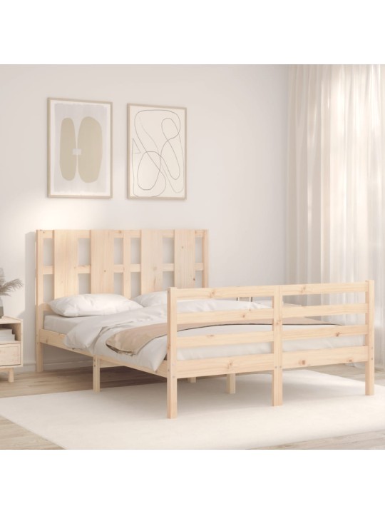 Rám postele s čelem 120 x 200 cm masivní dřevo