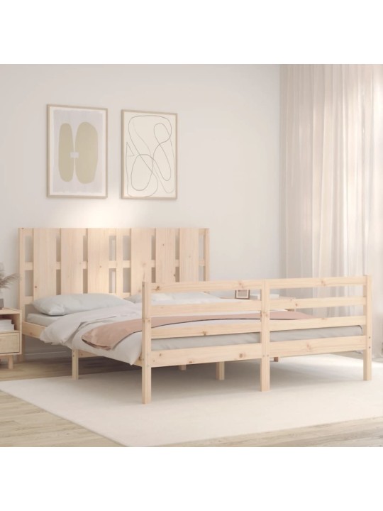 Rám postele s čelem King Size masivní dřevo