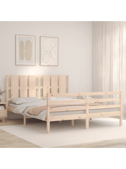 Rám postele s čelem 160 x 200 cm masivní dřevo