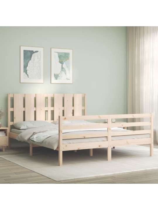 Rám postele s čelem 160 x 200 cm masivní dřevo