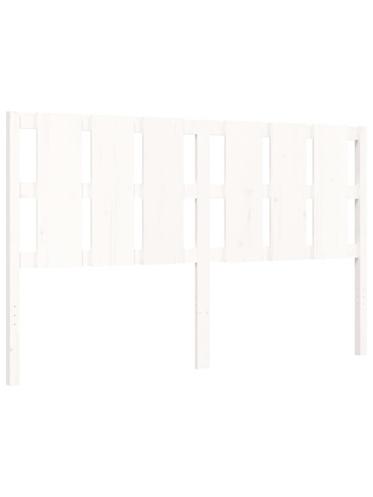 Rám postele s čelem bílý 160 x 200 cm masivní dřevo