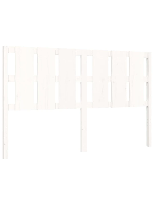 Rám postele s čelem bílý 160 x 200 cm masivní dřevo