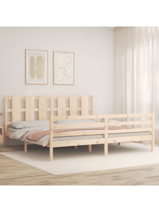Rám postele s čelem 200 x 200 cm masivní dřevo