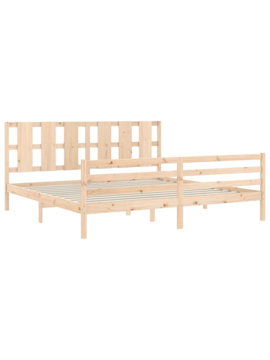 Rám postele s čelem 200 x 200 cm masivní dřevo