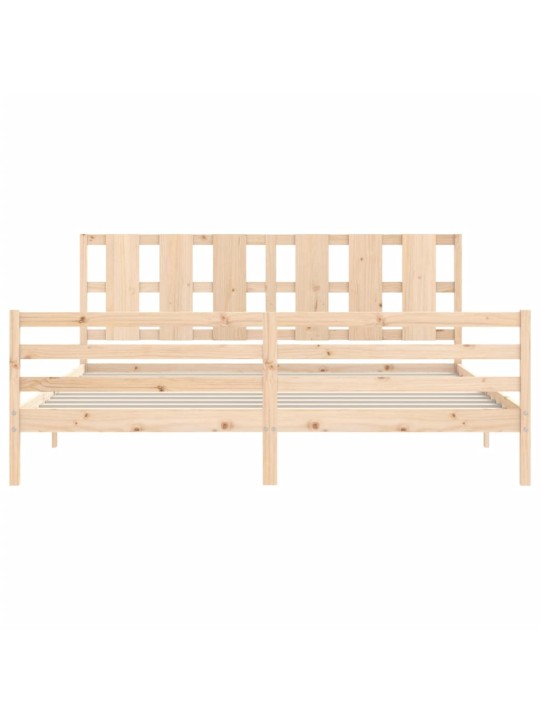 Rám postele s čelem 200 x 200 cm masivní dřevo