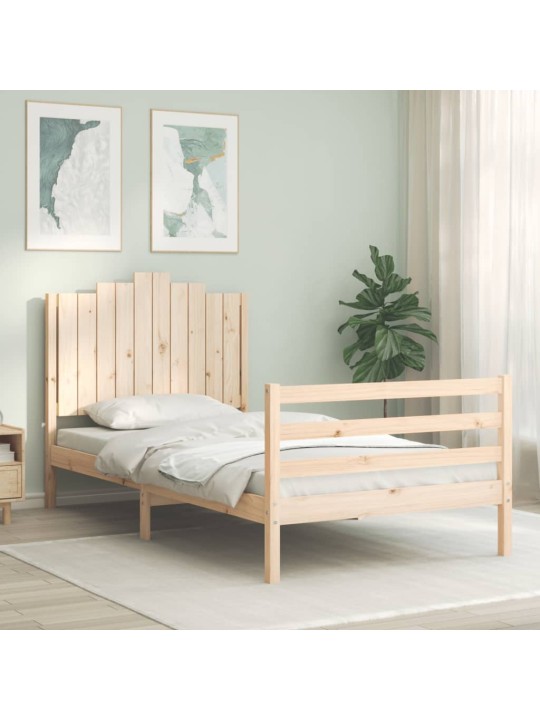 Rám postele s čelem 100 x 200 cm masivní dřevo