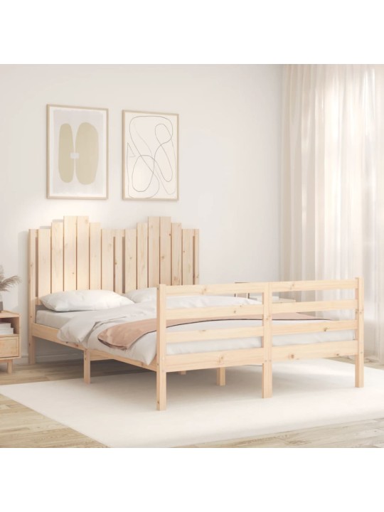Rám postele s čelem 140 x 200 cm masivní dřevo