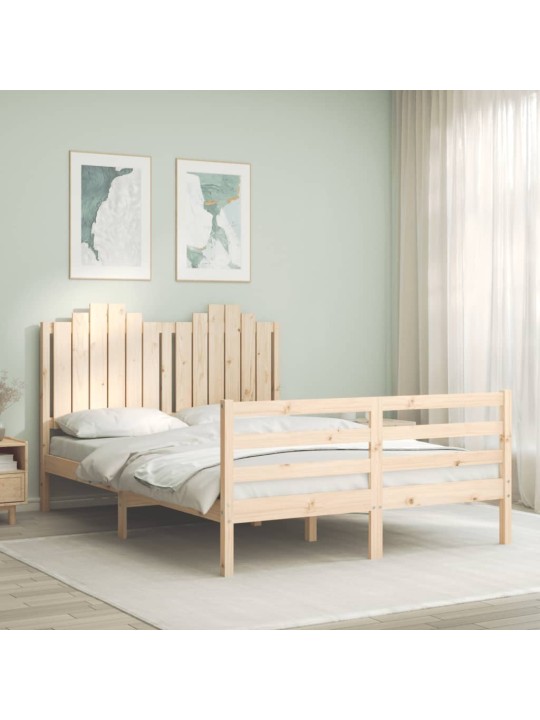 Rám postele s čelem 140 x 200 cm masivní dřevo