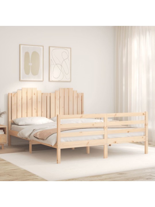 Rám postele s čelem 160 x 200 cm masivní dřevo