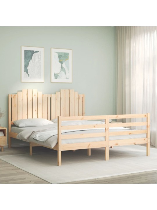 Rám postele s čelem 160 x 200 cm masivní dřevo