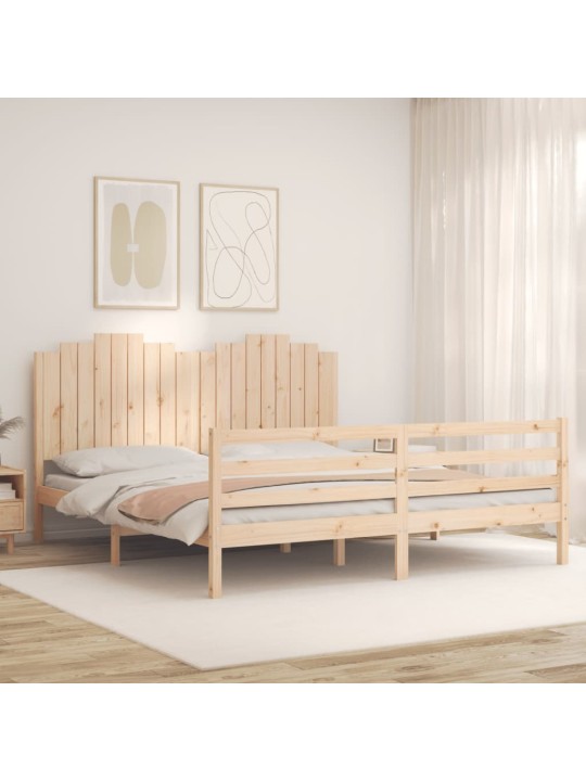 Rám postele s čelem Super King Size masivní dřevo