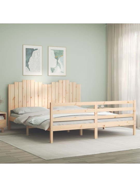 Rám postele s čelem Super King Size masivní dřevo