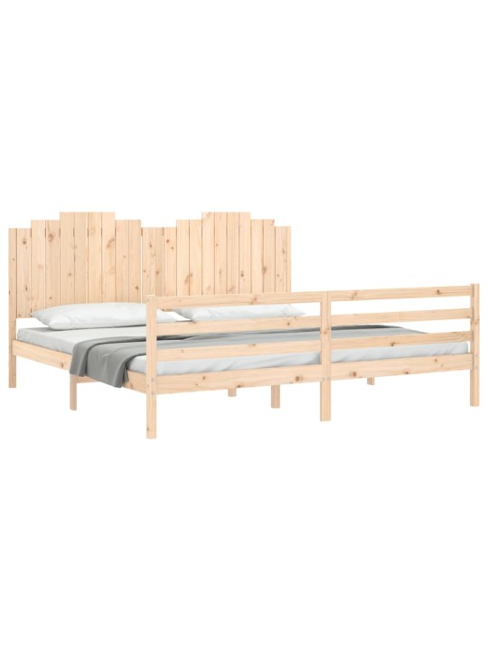 Rám postele s čelem 200 x 200 cm masivní dřevo