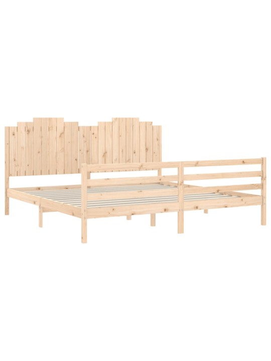 Rám postele s čelem 200 x 200 cm masivní dřevo