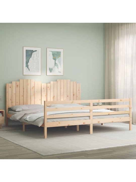 Rám postele s čelem 200 x 200 cm masivní dřevo