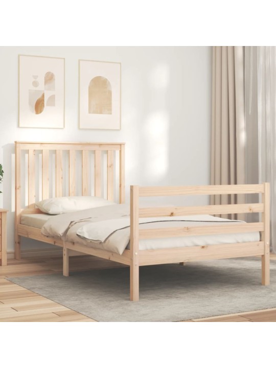 Rám postele s čelem 100 x 200 cm masivní dřevo