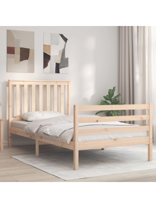 Rám postele s čelem 100 x 200 cm masivní dřevo