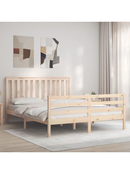 Rám postele s čelem King Size masivní dřevo