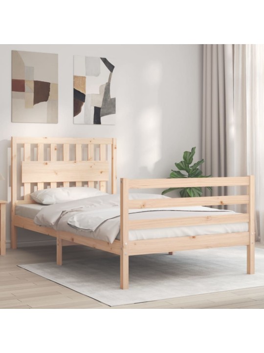 Rám postele s čelem 100 x 200 cm masivní dřevo