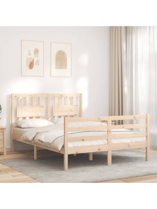 Rám postele s čelem 140 x 200 cm masivní dřevo