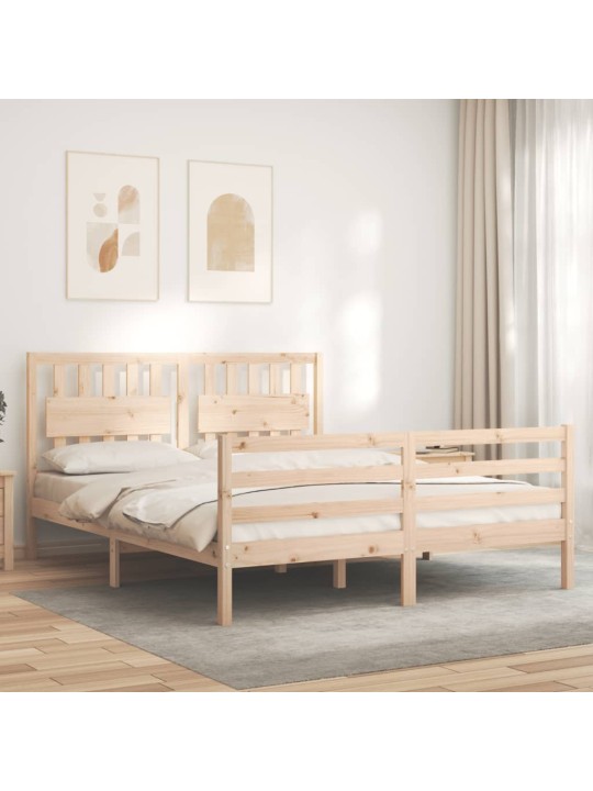 Rám postele s čelem 160 x 200 cm masivní dřevo