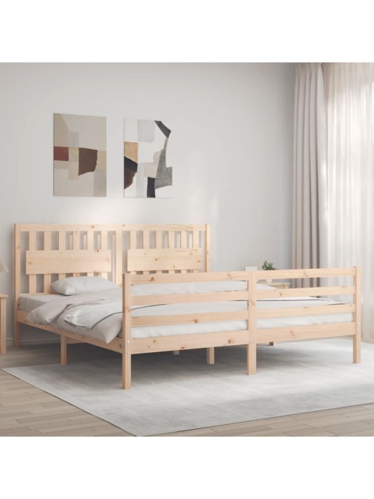Rám postele s čelem Super King Size masivní dřevo