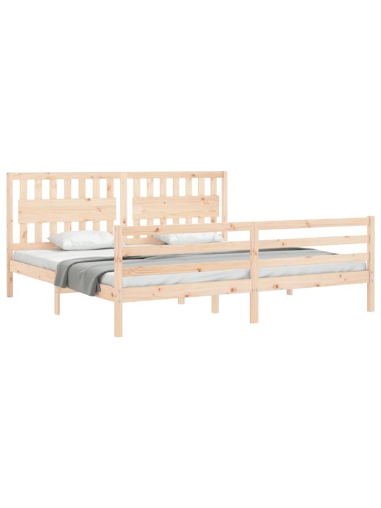Rám postele s čelem 200 x 200 cm masivní dřevo
