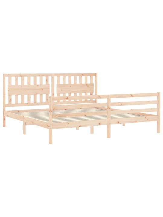 Rám postele s čelem 200 x 200 cm masivní dřevo