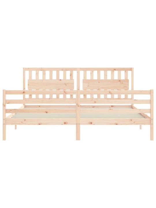 Rám postele s čelem 200 x 200 cm masivní dřevo