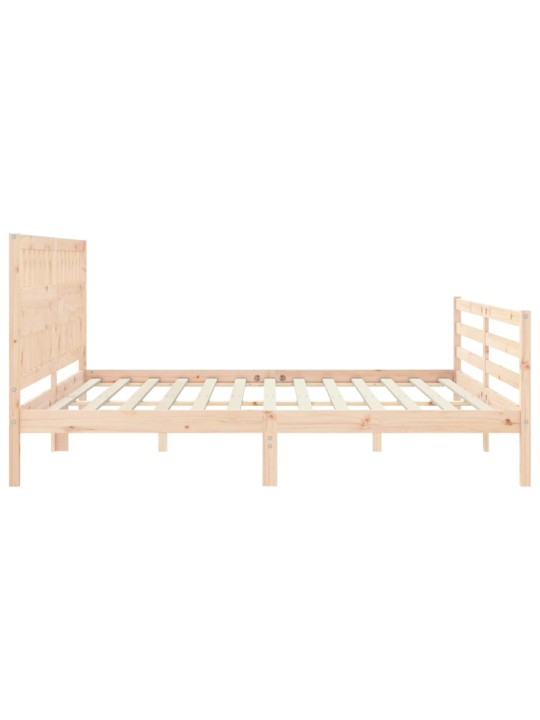 Rám postele s čelem 200 x 200 cm masivní dřevo