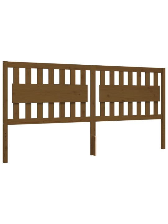 Rám postele s čelem medově hnědý 200 x 200 cm masivní dřevo