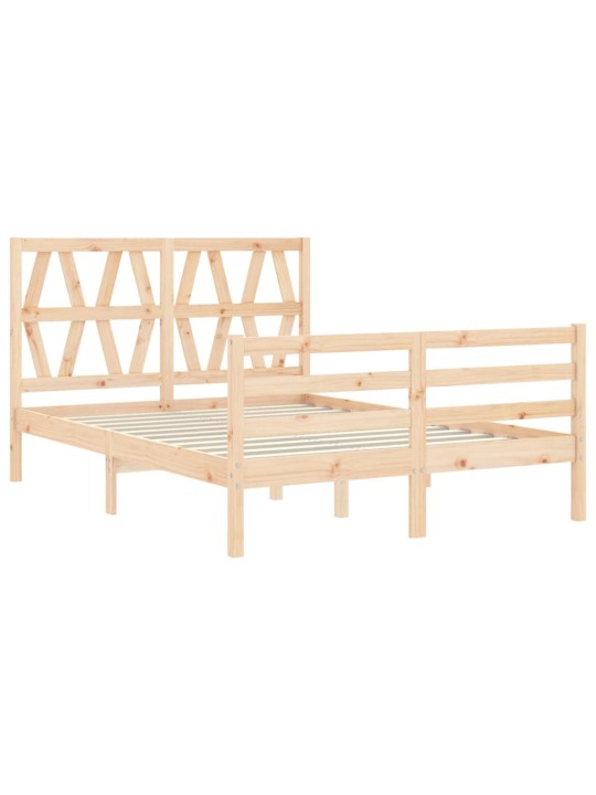 Rám postele s čelem 140 x 190 cm masivní dřevo
