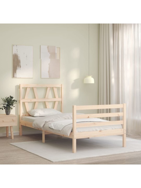 Rám postele s čelem 90 x 200 cm masivní dřevo