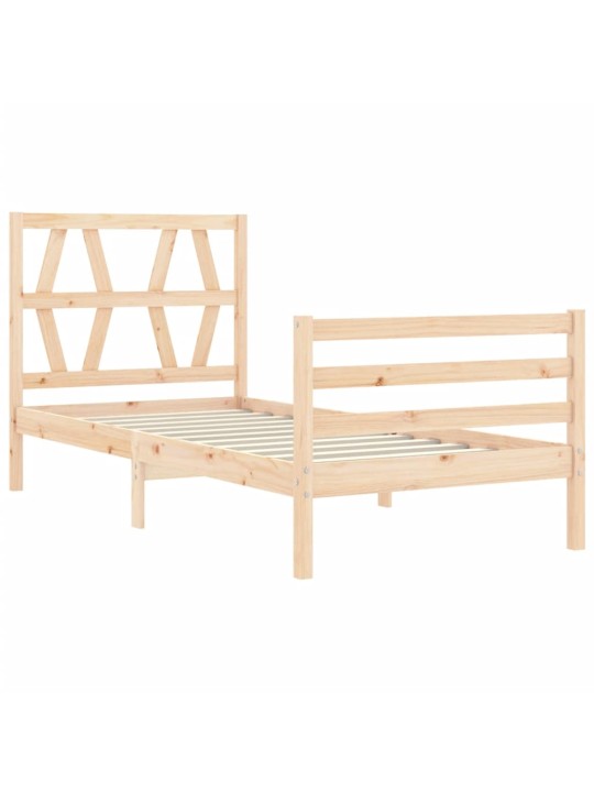 Rám postele s čelem 90 x 200 cm masivní dřevo