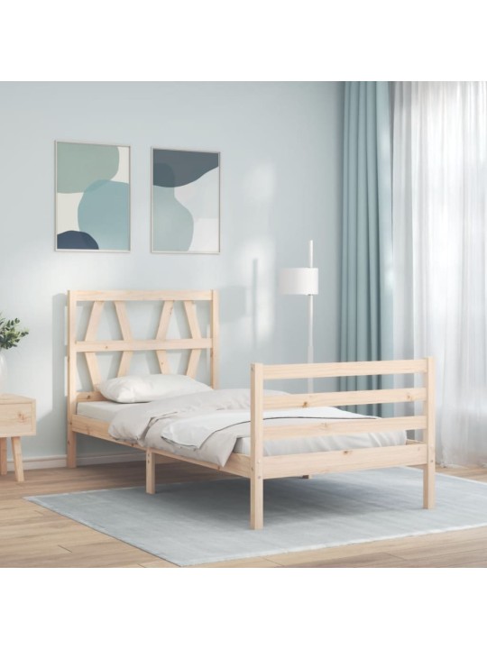 Rám postele s čelem 100 x 200 cm masivní dřevo