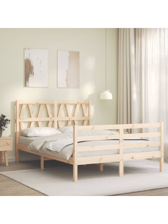 Rám postele s čelem 120 x 200 cm masivní dřevo