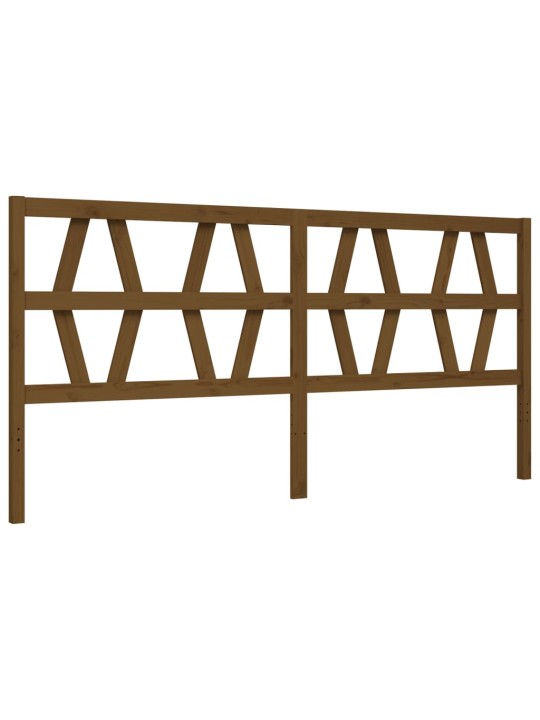Rám postele s čelem medově hnědý 200 x 200 cm masivní dřevo