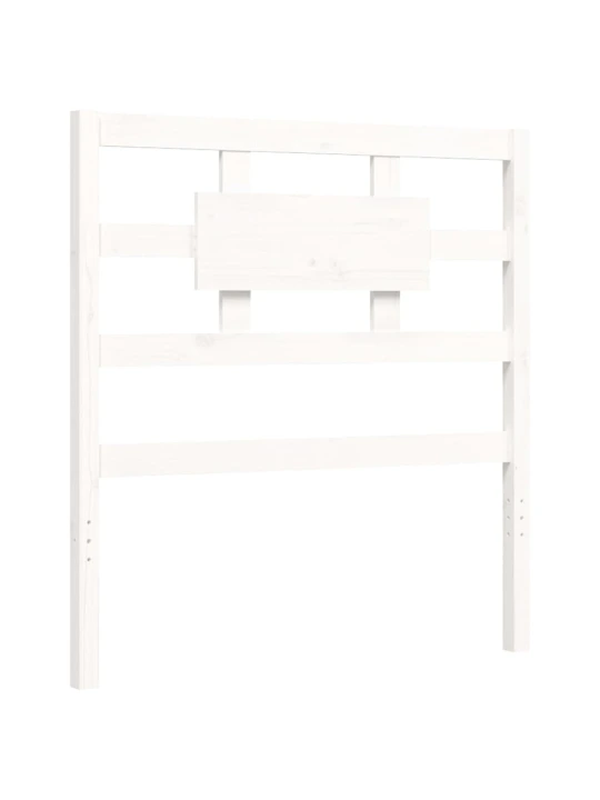 Rám postele s čelem bílý 100 x 200 cm masivní dřevo