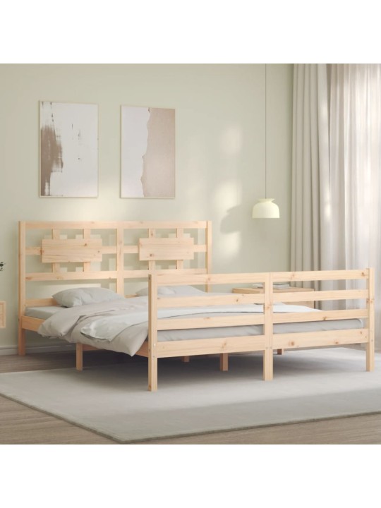 Rám postele s čelem King Size masivní dřevo