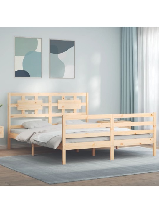 Rám postele s čelem King Size masivní dřevo