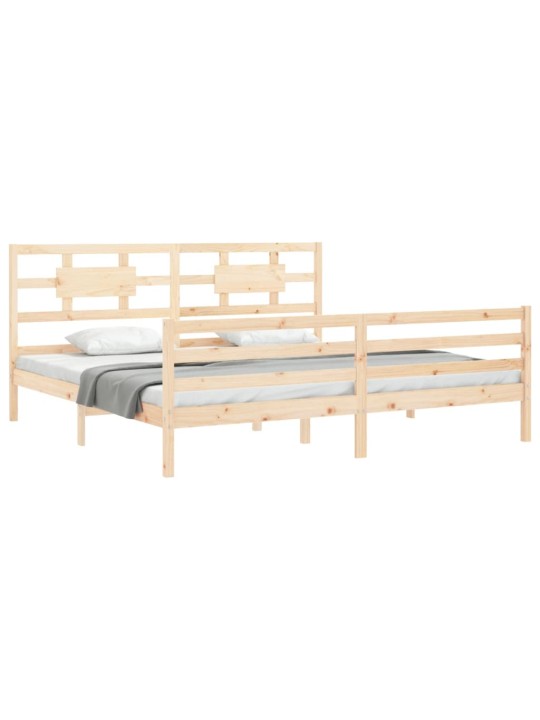 Rám postele s čelem 200 x 200 cm masivní dřevo