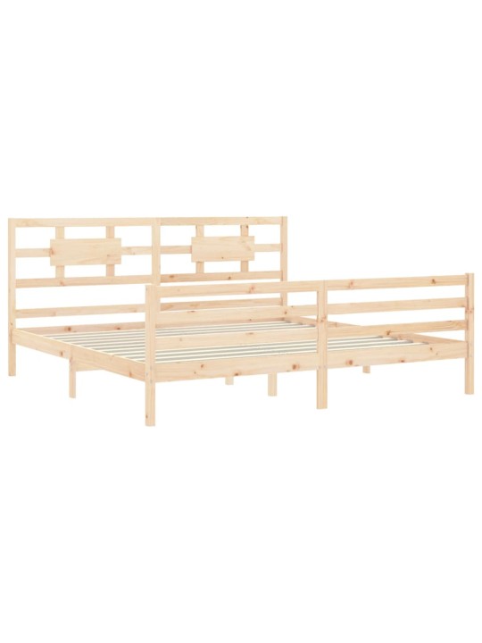 Rám postele s čelem 200 x 200 cm masivní dřevo