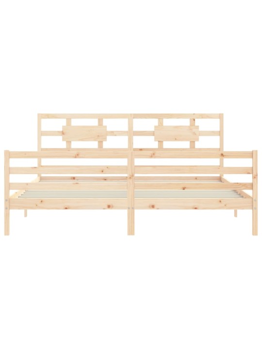 Rám postele s čelem 200 x 200 cm masivní dřevo