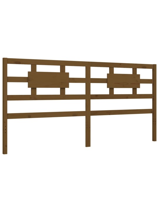 Rám postele s čelem medově hnědý 200 x 200 cm masivní dřevo